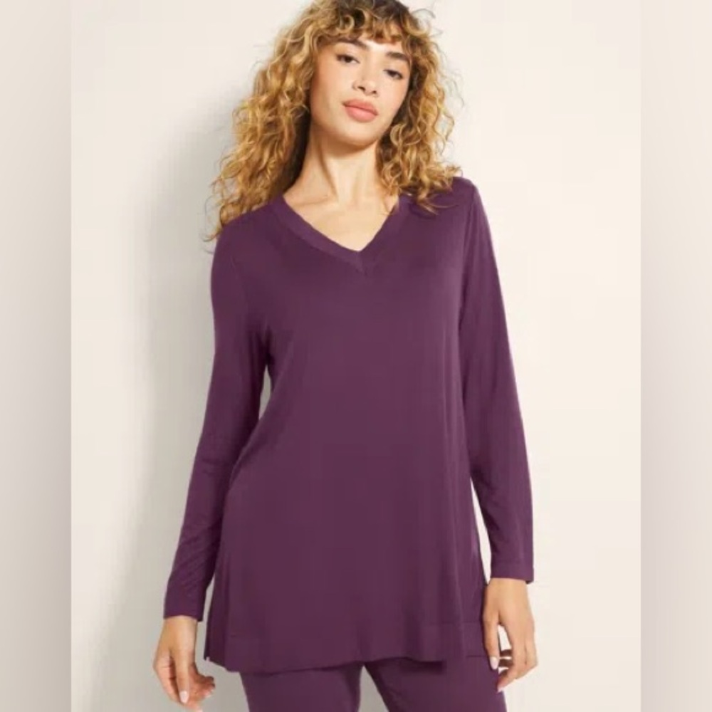 Soma Cool Nights LS Tunic, Blackberry Wine , NWT, SZ S